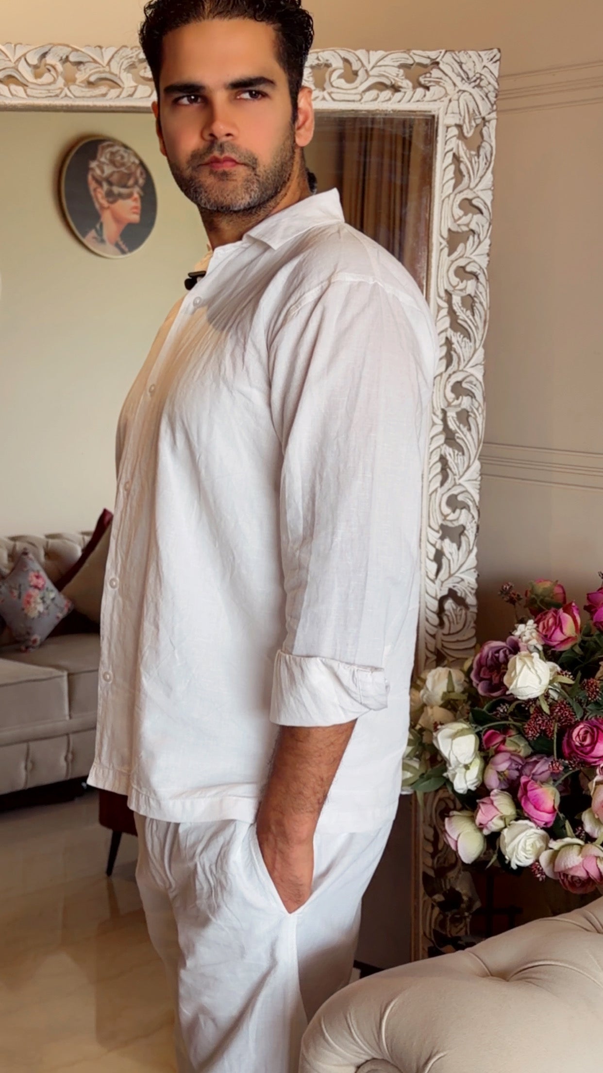 The cloud Linen Set - full sleeves
