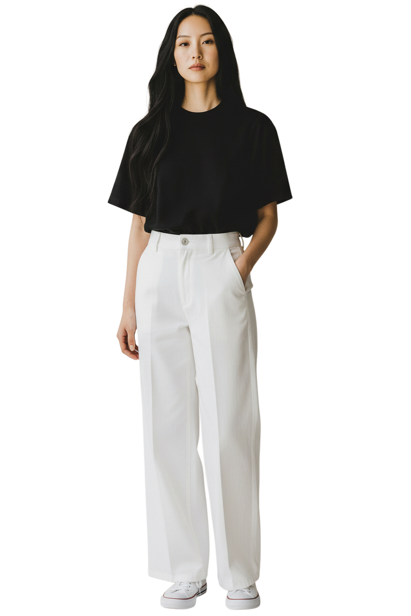 Tailored Wide Leg Pants - White