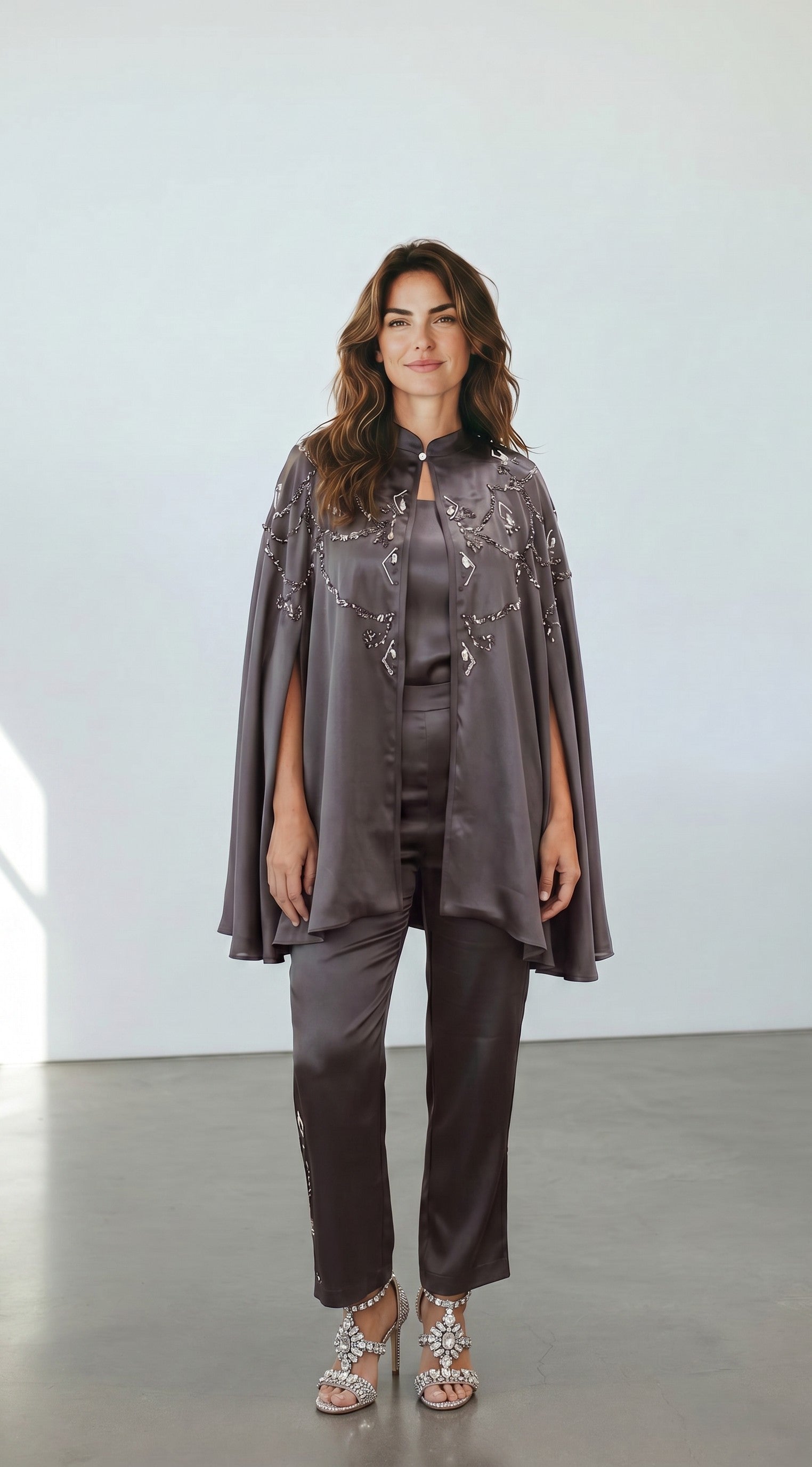 Embellished Cape Set