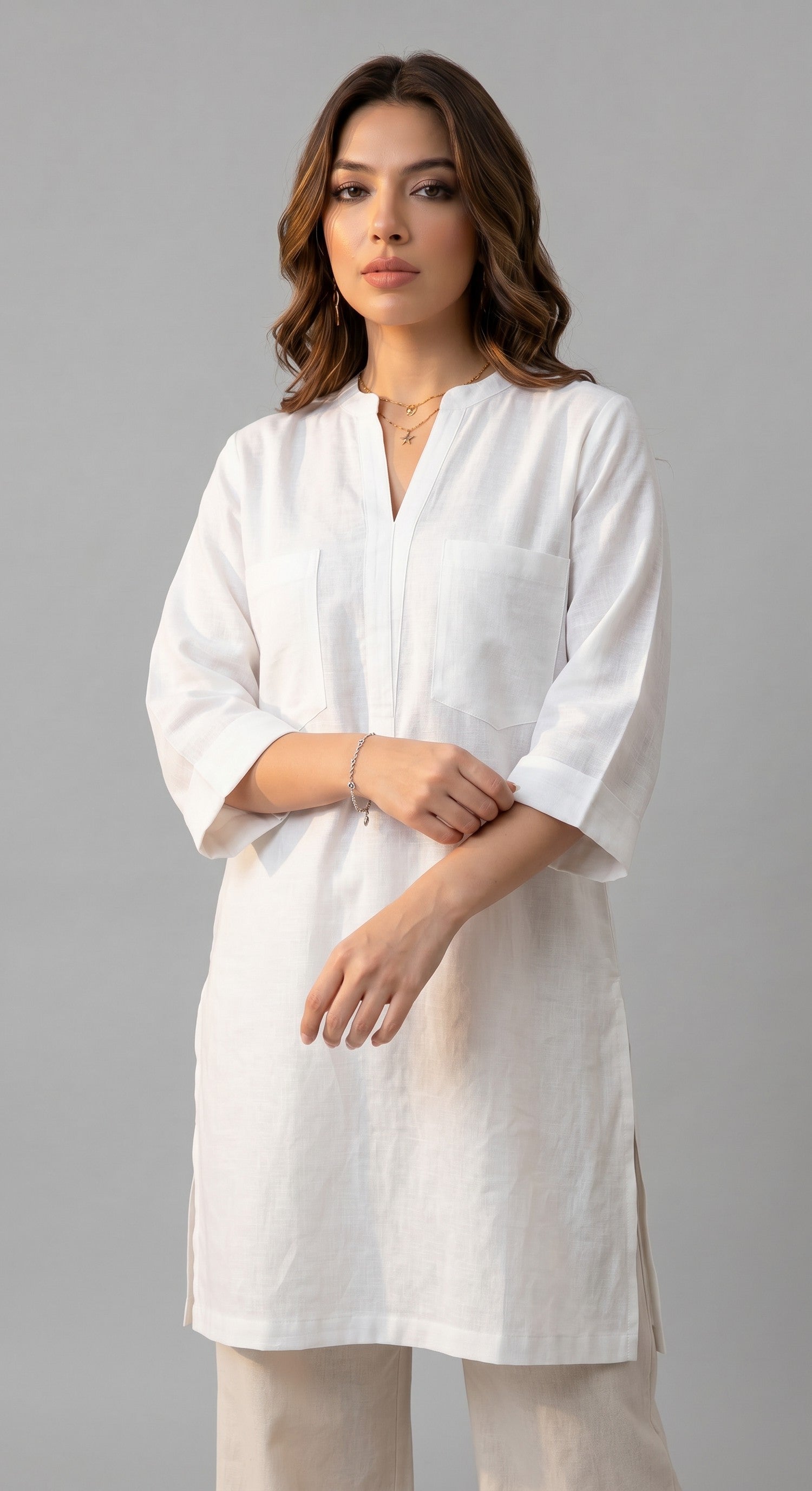 The Cotton Kurta Set - White
