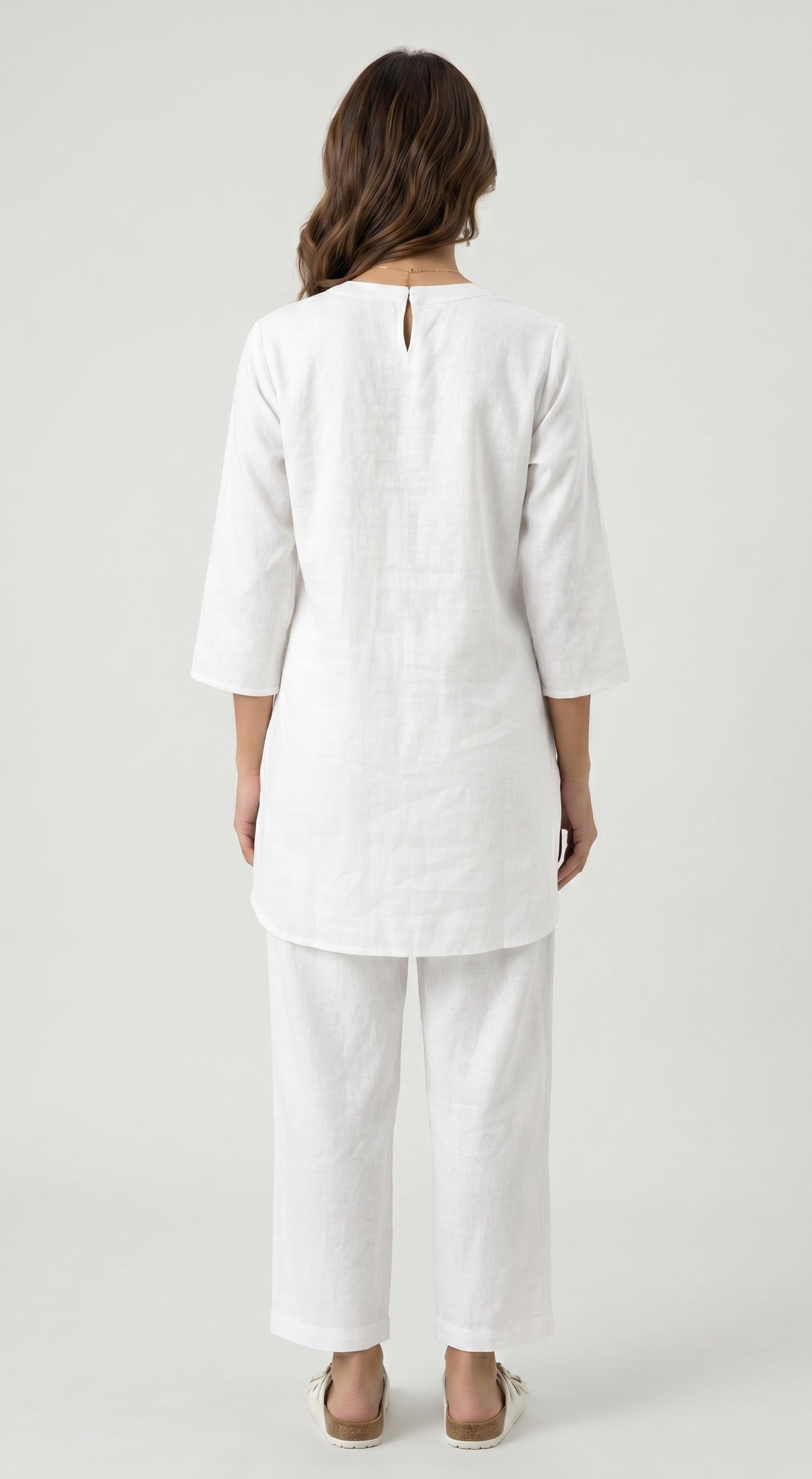 The Cotton Kurta Set - White