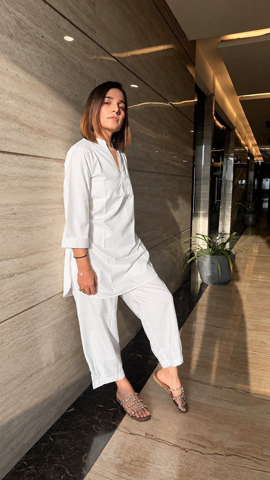 The Cotton Kurta Set - White