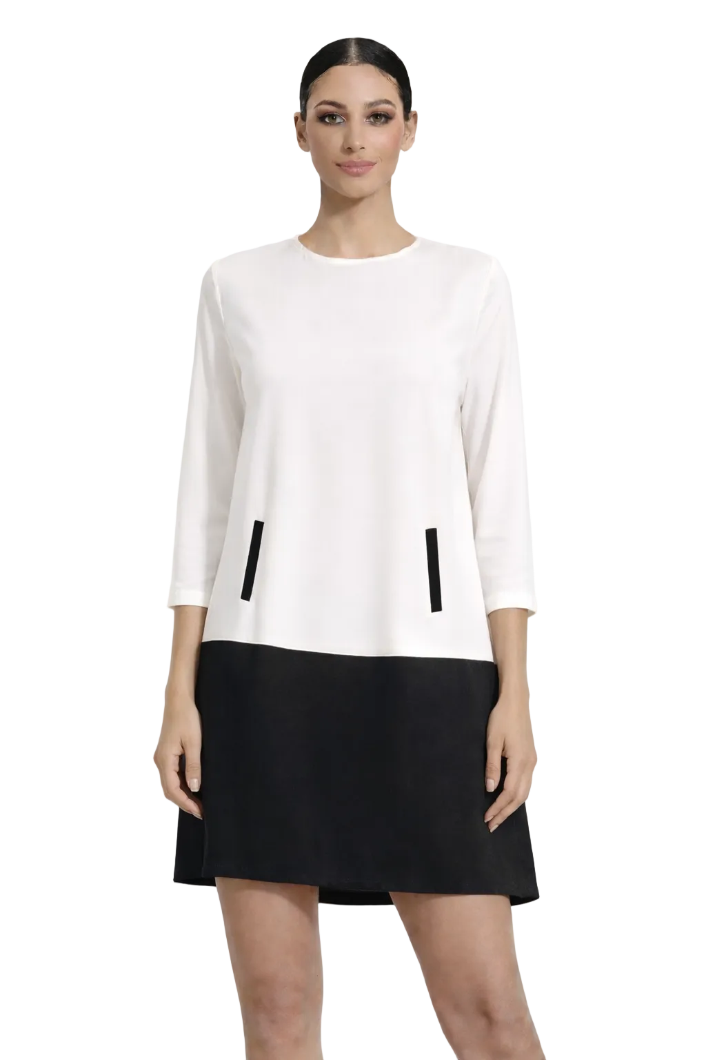 Monochrome Panel Shift Dress