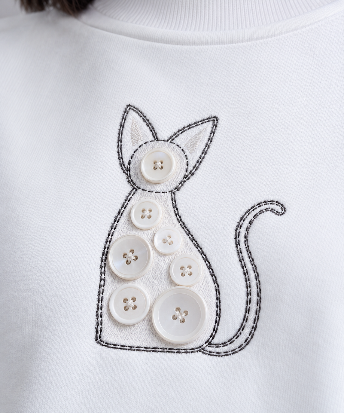 Meow Sweat White – One Size Fits All