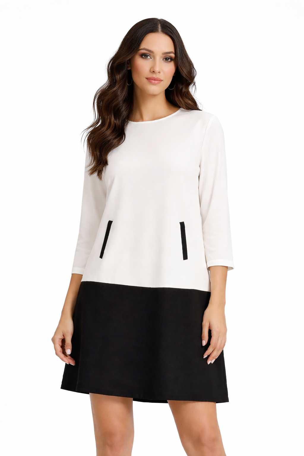 Monochrome Panel Shift Dress