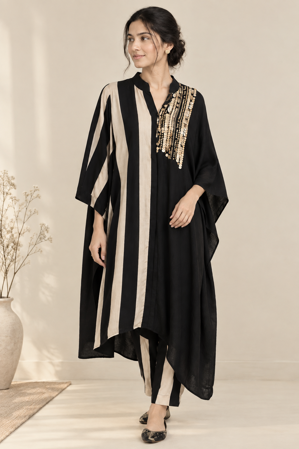 Asymmetric Kaftan cord set