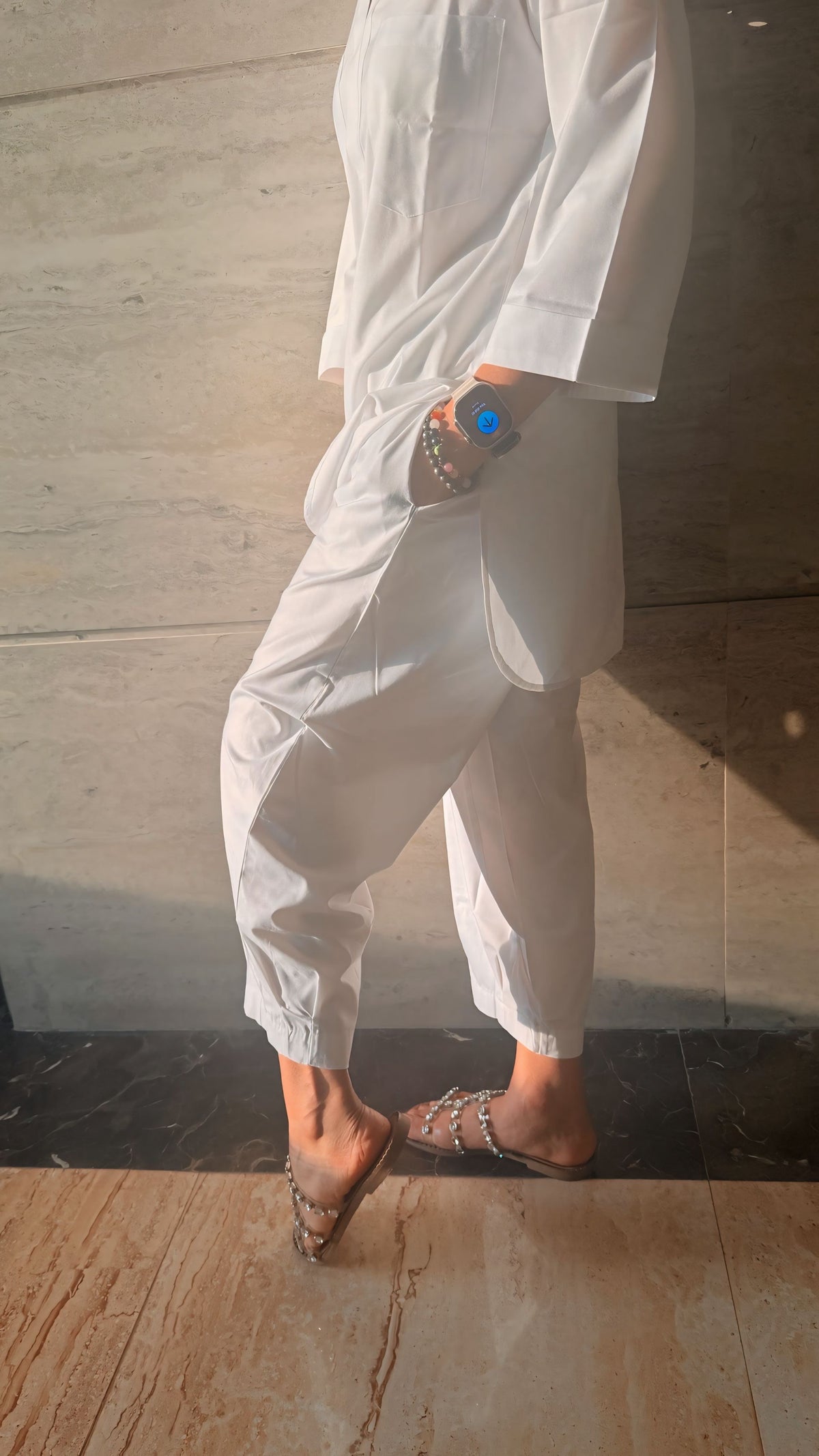 The Cotton Kurta Set - White