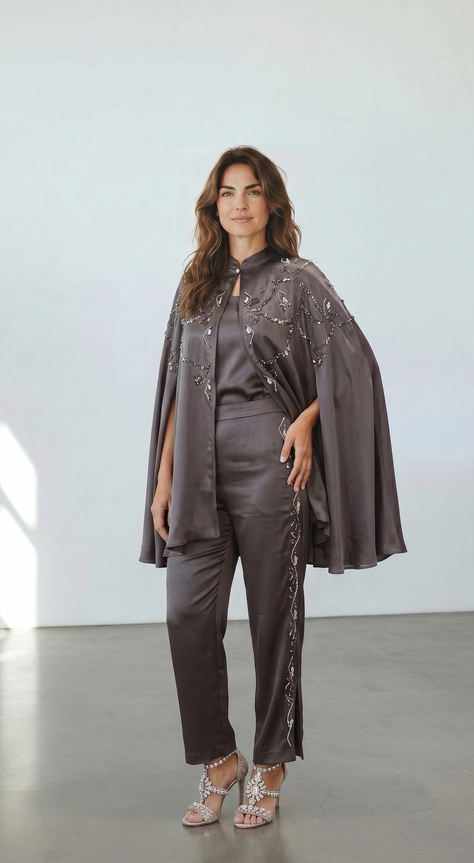 Embellished Cape Set