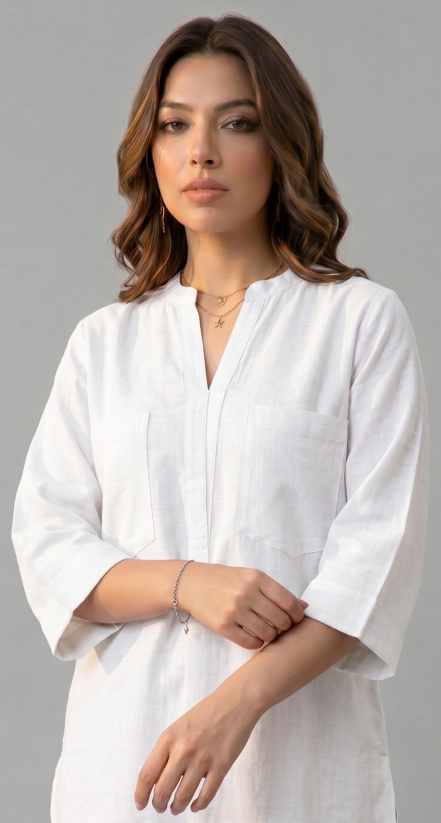 The Cotton Kurta Set - White
