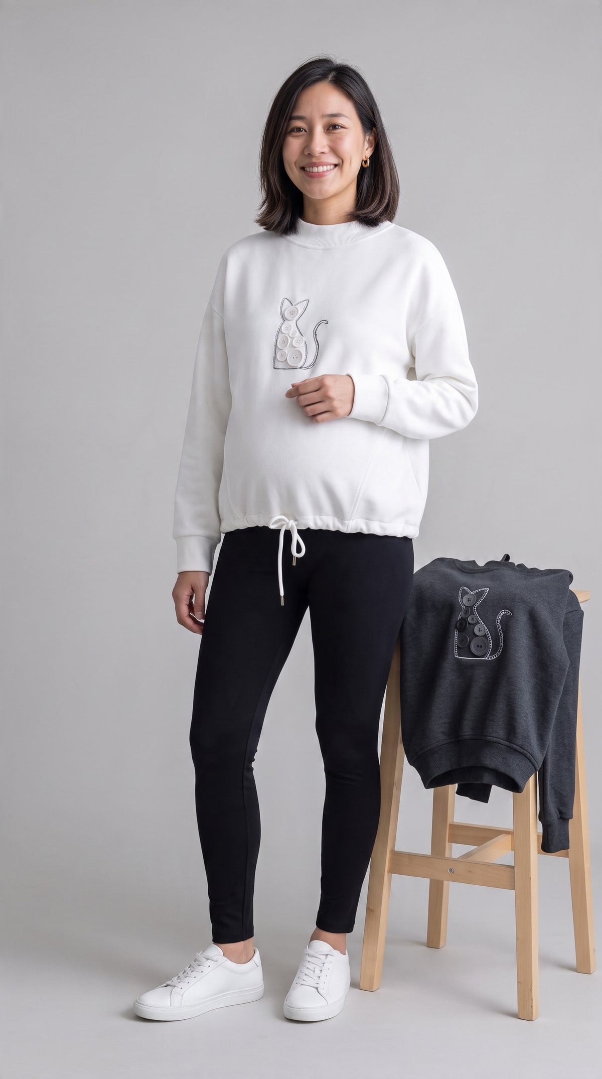 Meow Sweat White – One Size Fits All